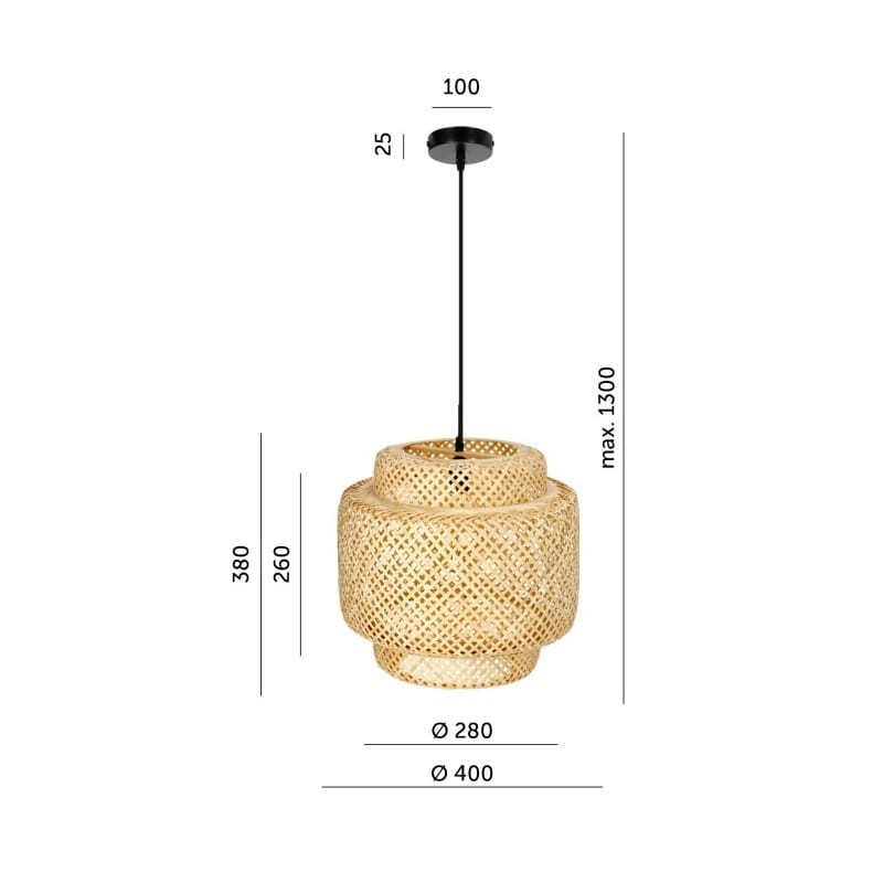 wymiary lampy boho bonn