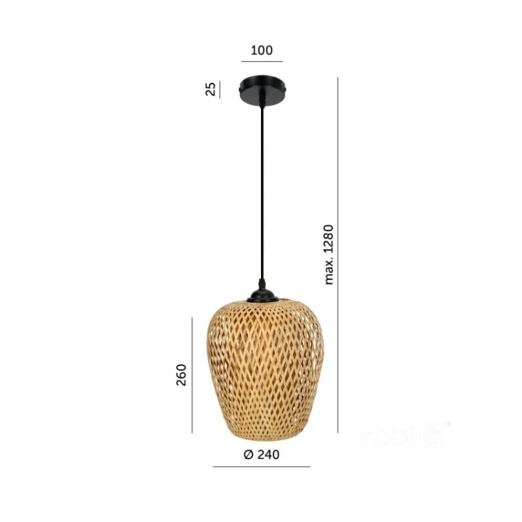 wymiary lampy boho bern