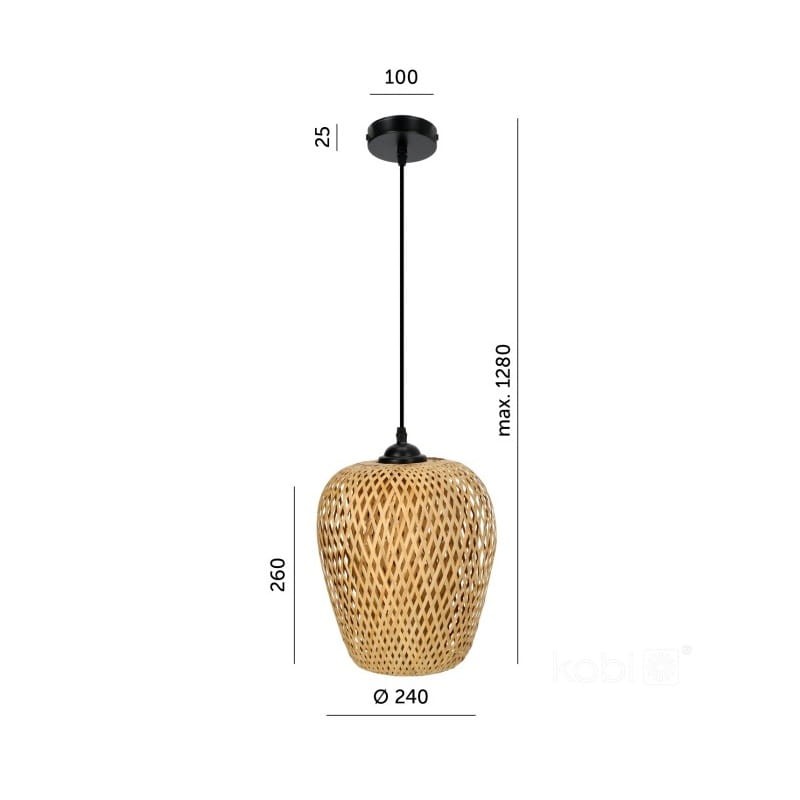 wymiary lampy boho bern