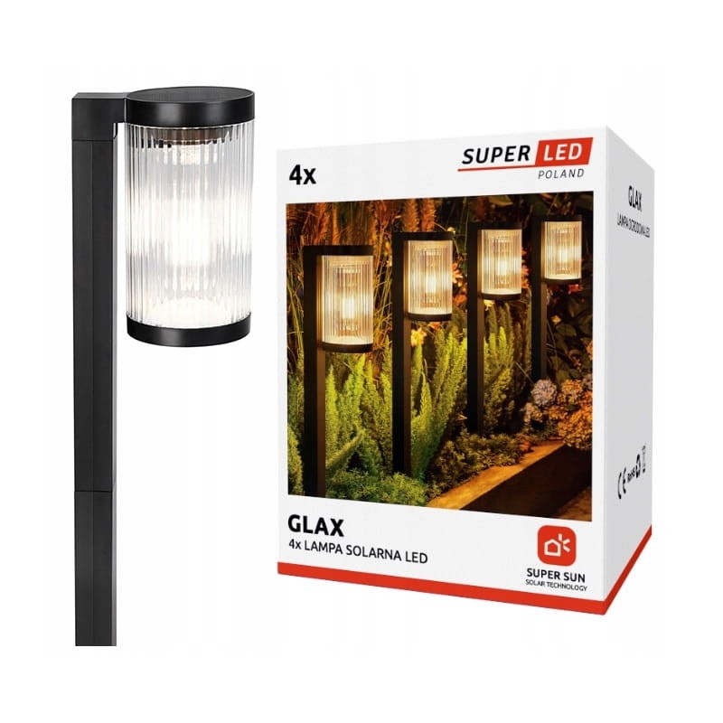 Lampa ogrodowa solarna wbijana kpl. 4 sztuki