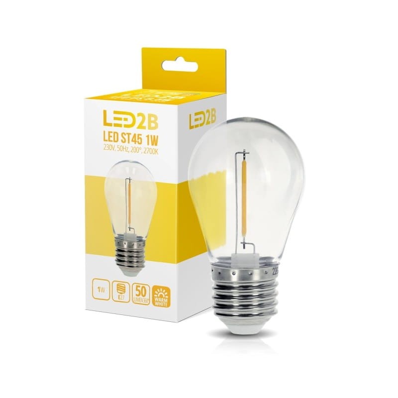 Żarówka LED E27 1W Filament ST45 ciepła do girland
