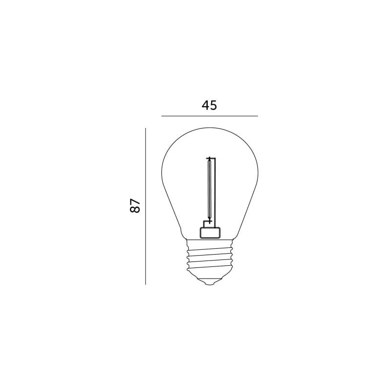 wymiary żarówka led27 st45 1w