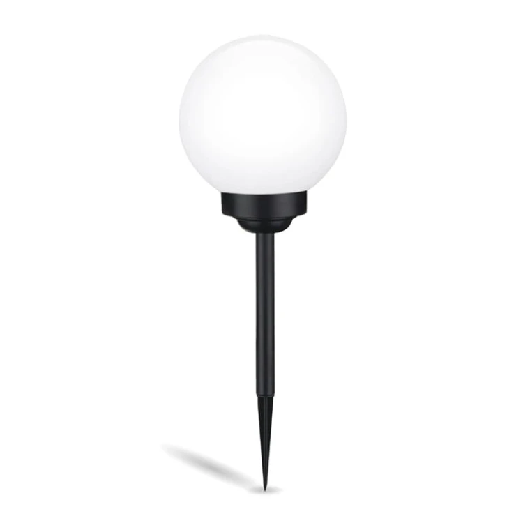Lampa ogrodowa solarna 20cm ATRIS wbijana kula biała zimna