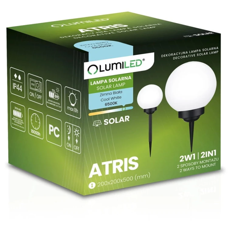 opakowanie lampy solarnej artis zimnej