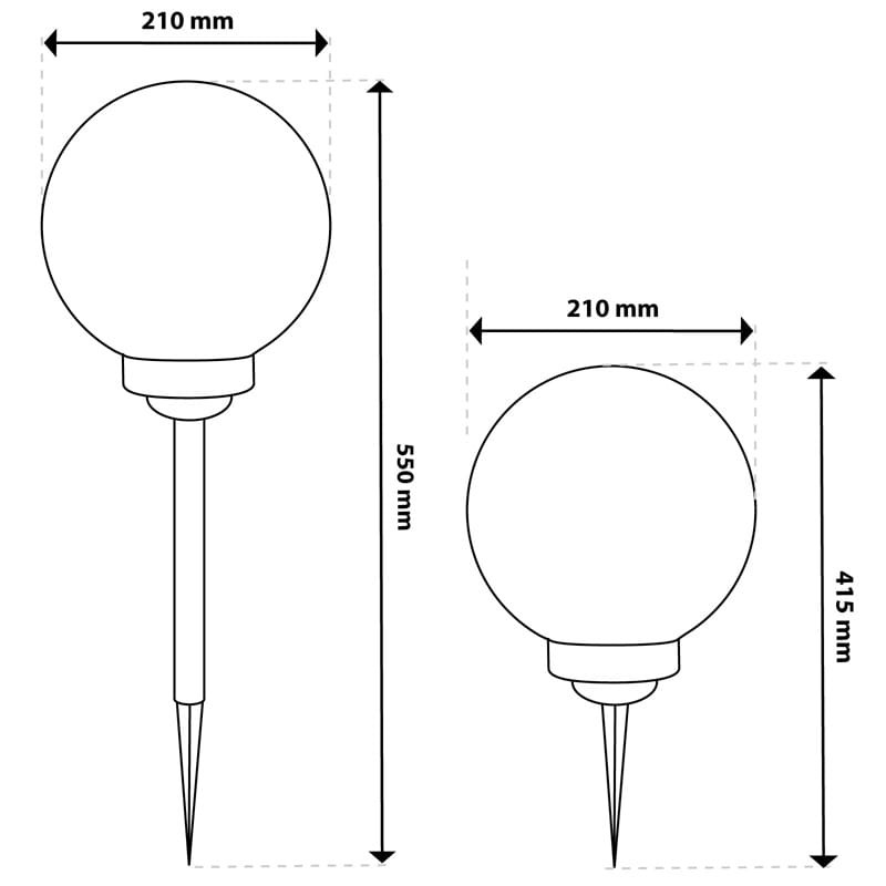 wymiary lampy artis solarnej 20cm