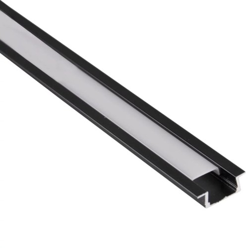 PROFIL aluminiowy wpuszczany czarny do TAŚMY LED 2 metry - zestaw