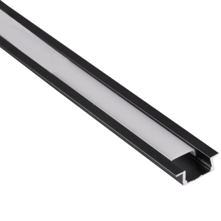 PROFIL aluminiowy wpuszczany czarny do TAŚMY LED 2 metry - zestaw