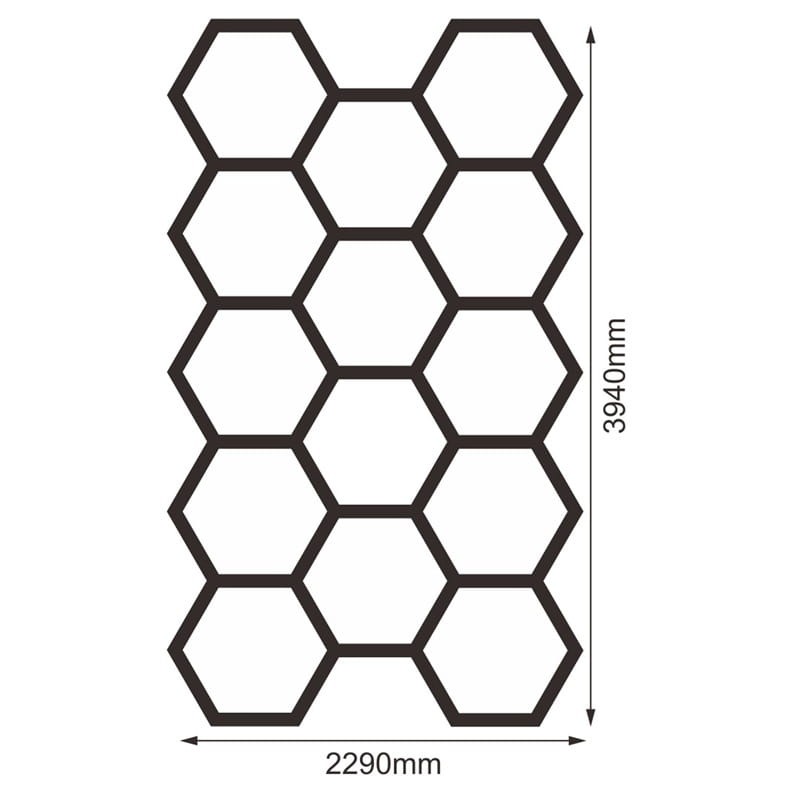 Zestaw 14 lamp LED HEXAGON 456W 6500K 230V AC
