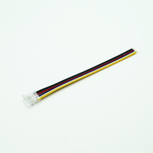 Złączka jednostronna 12 mm 6 pin RGBW+CCT COB click z przewodem 150 mm