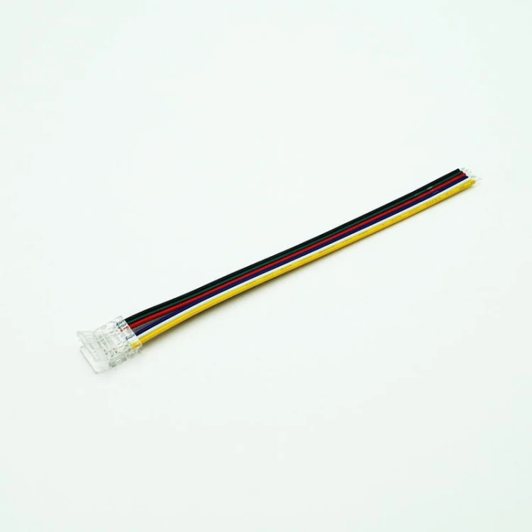 Złączka jednostronna 12 mm 6 pin RGBW+CCT COB click z przewodem 150 mm