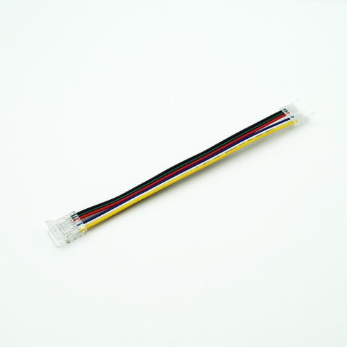 Złączka podwójna 12 mm 6 pin RGBW+CCT COB click z przewodem 150 mm