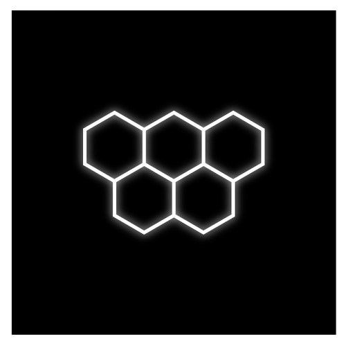 Zestaw czarny 5 lamp LED  HEXAGON 168W 6500K 230V AC