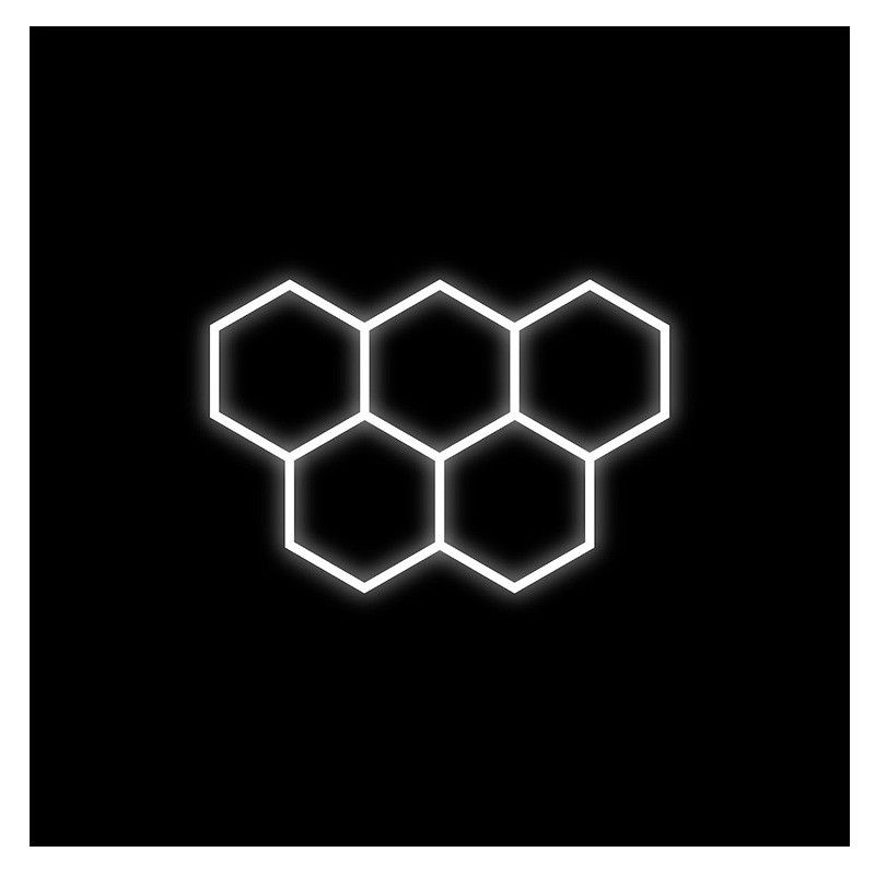 Zestaw czarny 5 lamp LED HEXAGON 192W 4000K 230V AC
