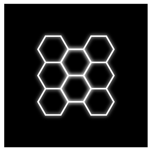 Zestaw czarny 8 lamp LED  HEXAGON 245W 4000K 230V AC