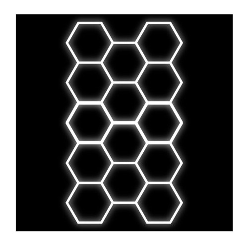 Zestaw czarny 14 lamp czarny LED HEXAGON 399W 4000K 230V AC