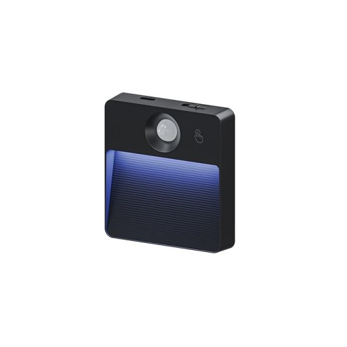 Lampka nocna LED 0,6W CCT AKU USB POLI z czujnikiem ruchu PIR i zmierzchu czarna