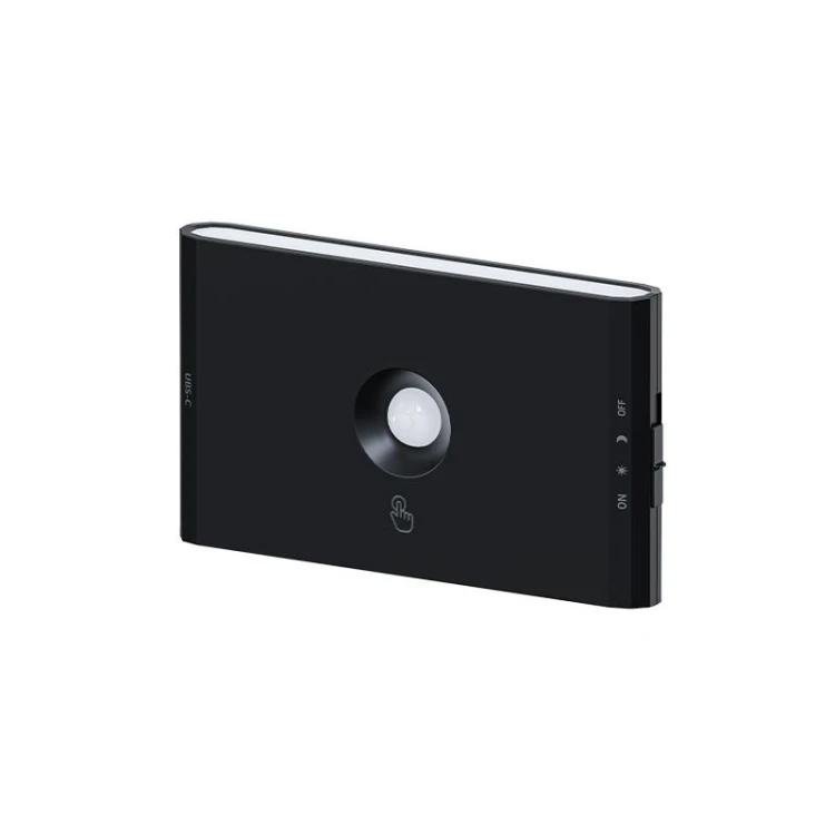 Lampka nocna LED 1W CCT AKU USB WOLF z czujnikiem ruchu PIR i zmierzchu czarna