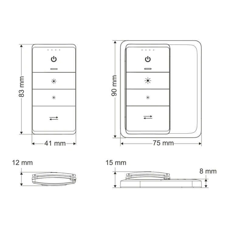 zestaw ściemniacz ze ściemniaczem VIVO-ZES-MONO1-4S-BI-01