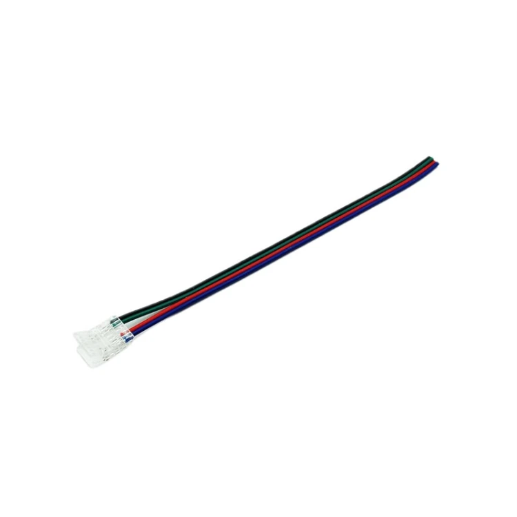 Złączka prosta jednostronna 10mm COB RGB Click 4PIN z przewodem