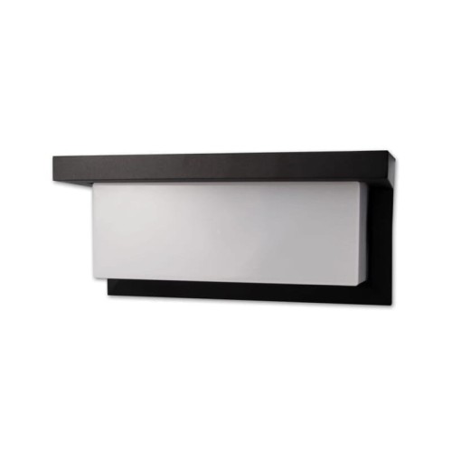 Kinkiet, lampa ogrodowa, elewacyjna LED 12W IP54 4000K LAGOS z czujnikiem ruchu i zmierzchu - czarna