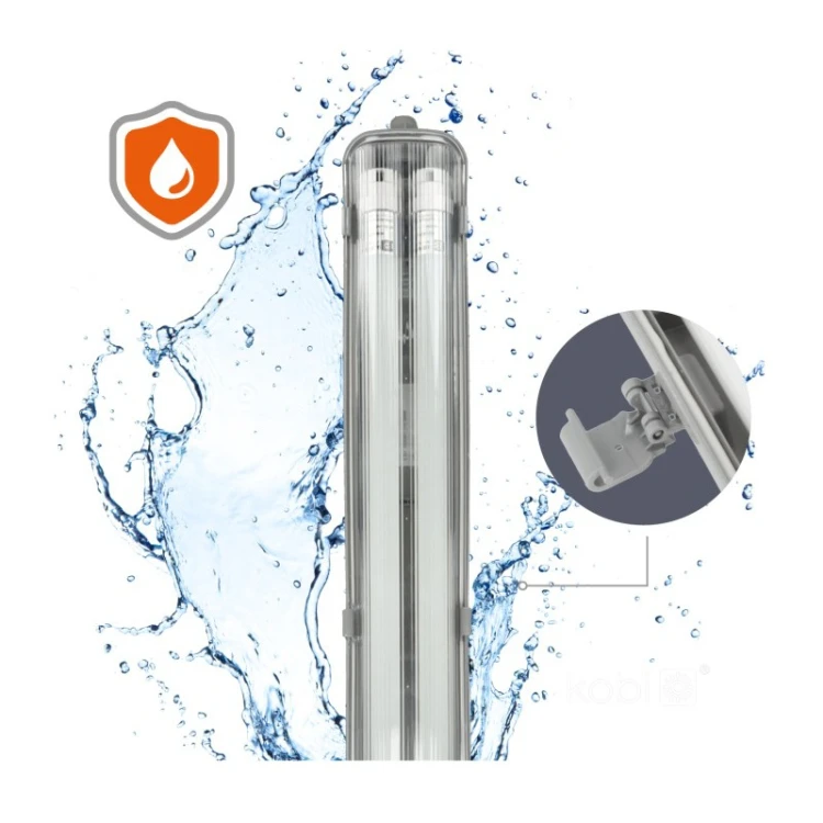 Zestaw oprawa hermetyczna 2x120 G2 + 2xLED T8 18W 6500K