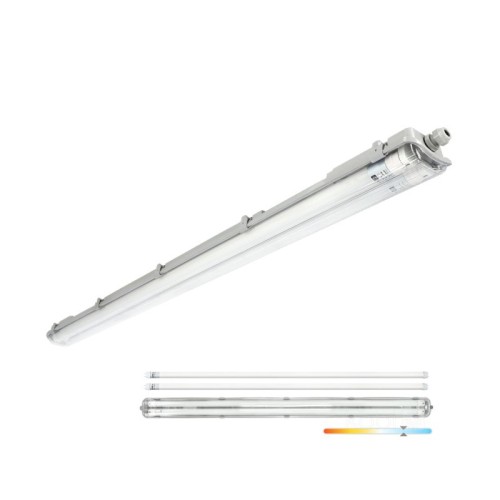 Zestaw oprawa hermetyczna 2x120 G2 + 2xLED T8 18W 6500K