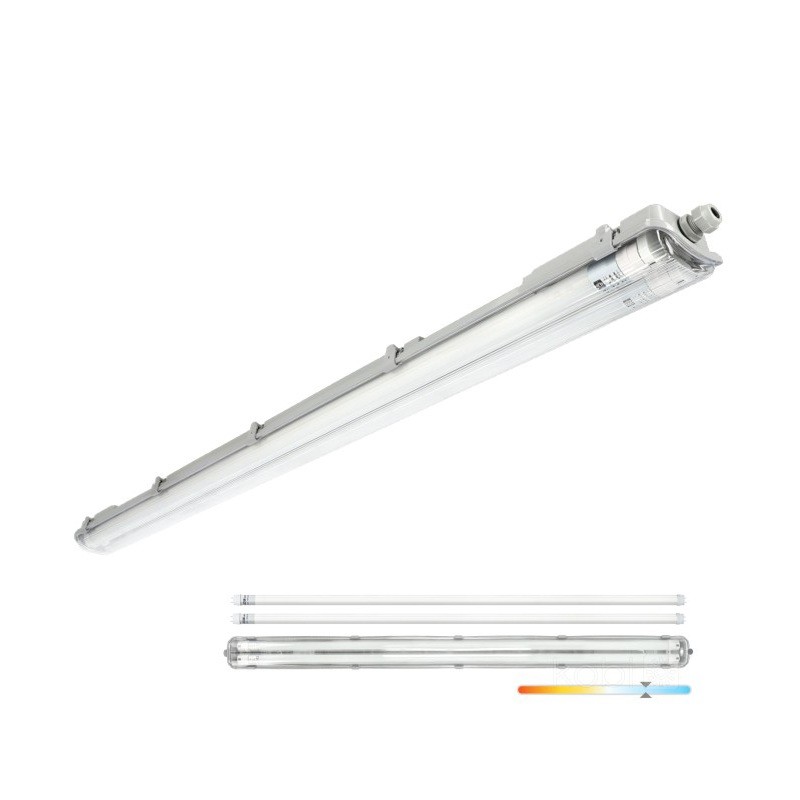 Zestaw oprawa hermetyczna 2x120 G2 + 2xLED T8 18W 6500K