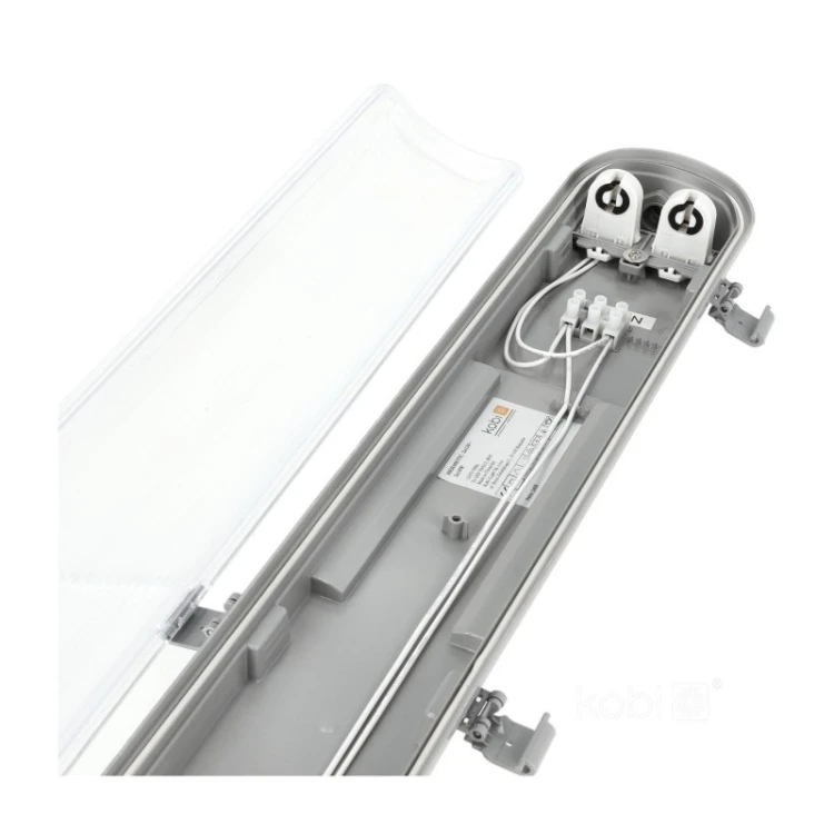 Zestaw oprawa hermetyczna 2x120 G2 + 2xLED T8 18W 6500K