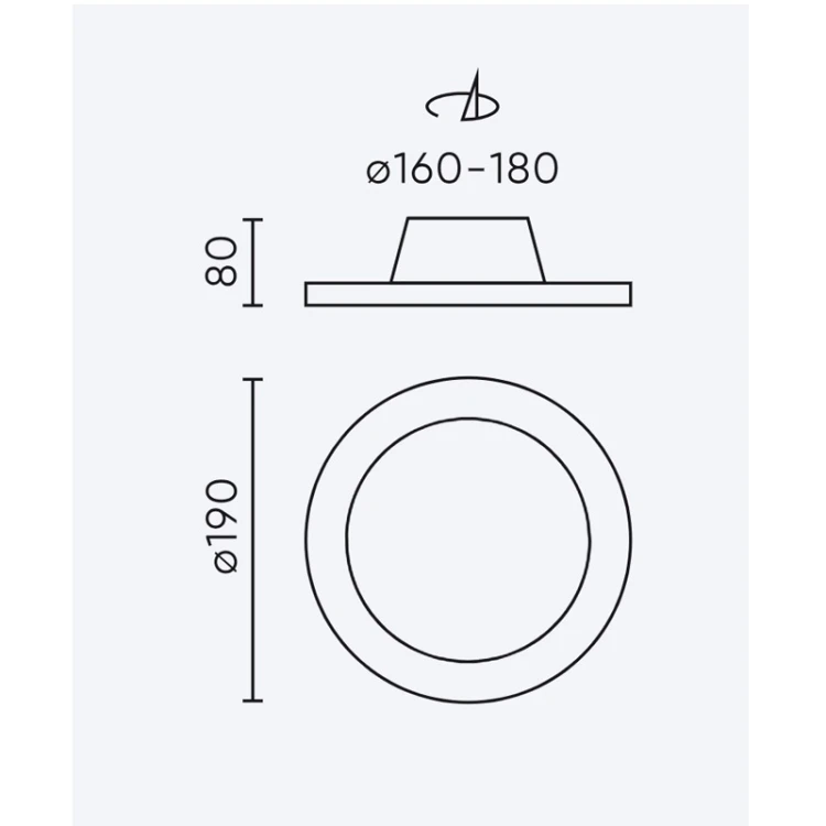 Oprawa oświetleniowa LED line PRIME downlight Calmos 18W 2100lm 230V 4000K wpuszczana wymiary