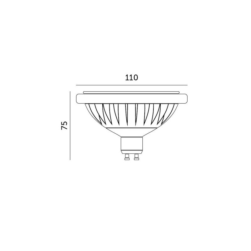 wymiary żarówki LED GU10 ES111 15W biała neutralna 40°