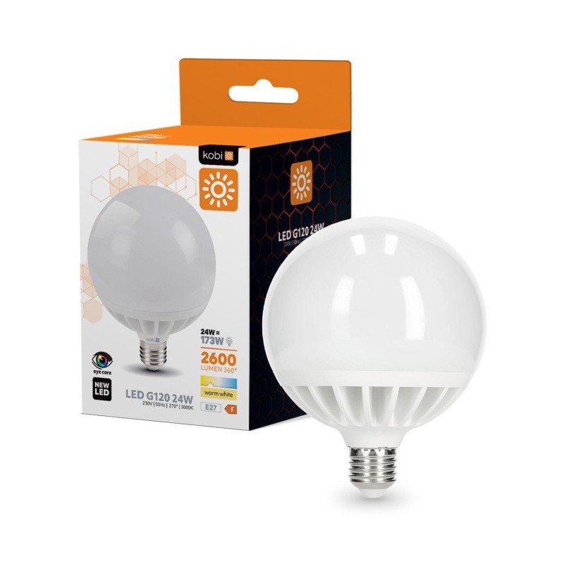 Żarówka LED E27 24W G120 3000K biała ciepła