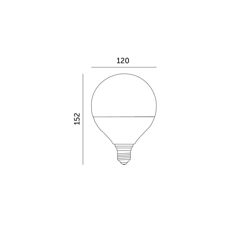wymiary żarówki LED E27 24W G120 4000K biała neutralna