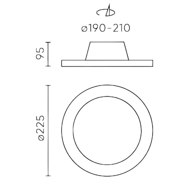 wymiary oprawy 24W 2800lm