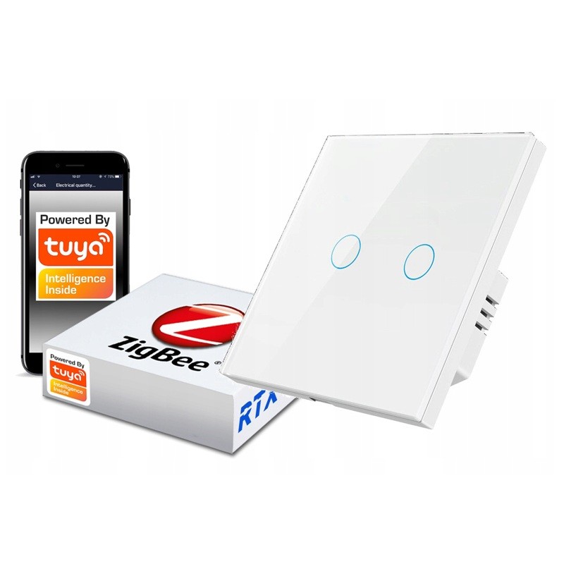 Włącznik Światła 2obw. ZigBee TUYA działa bez N !