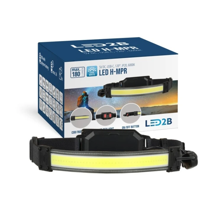 Latarka czołowa LED H-MPR 6000K LED2B z podwójnym źródłem światła