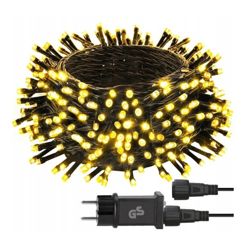 Lampki choinkowe 500 LED 35m IP44 8 trybów białe ciepłe