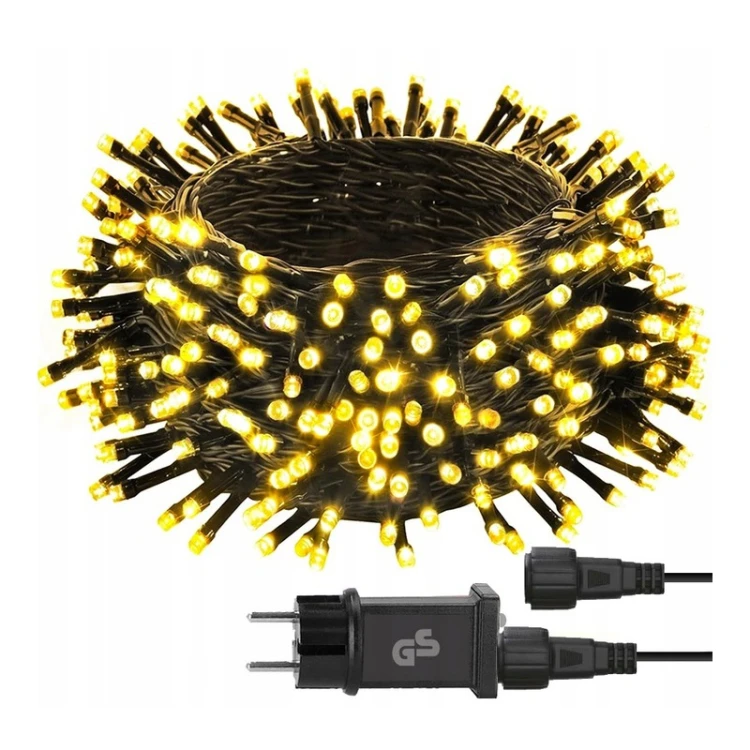 Lampki choinkowe 500 LED 35m IP44 8 trybów białe ciepłe