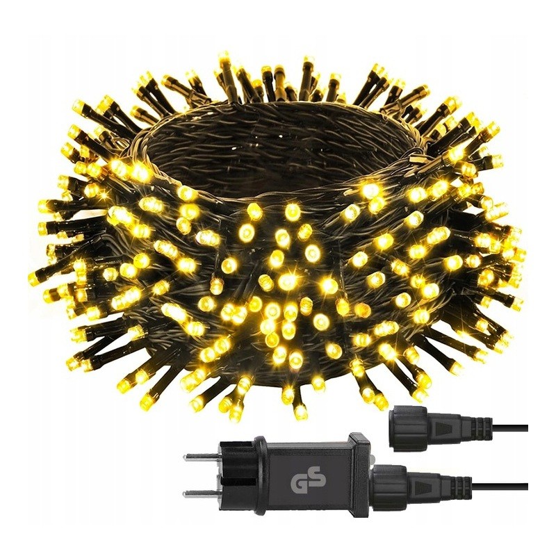 Lampki choinkowe 500 LED 35m IP44 8 trybów białe ciepłe