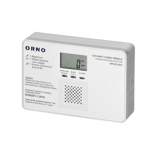 Czujnik tlenku węgla (czadu) bateryjny z przyciskiem TEST