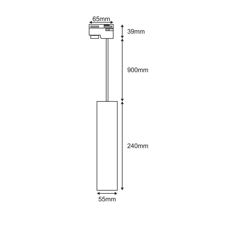 wymiary lampy wiszącej Tractus GU10