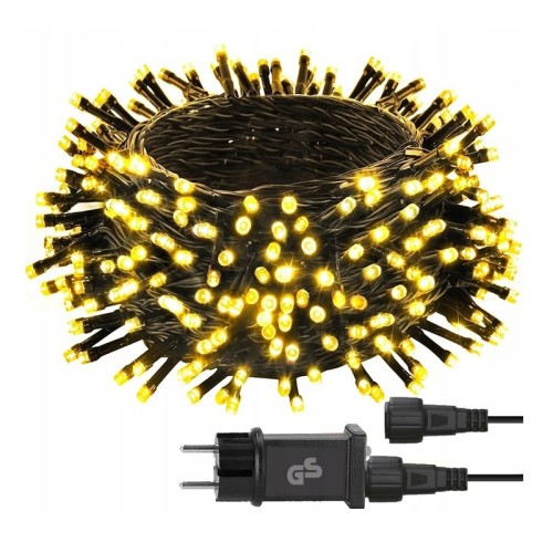 Lampki choinkowe 300 LED 22m IP44 8 trybów białe ciepłe