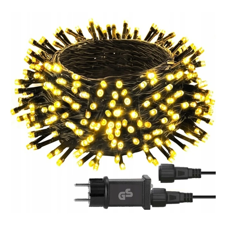 Lampki choinkowe 300 LED 22m IP44 8 trybów białe ciepłe