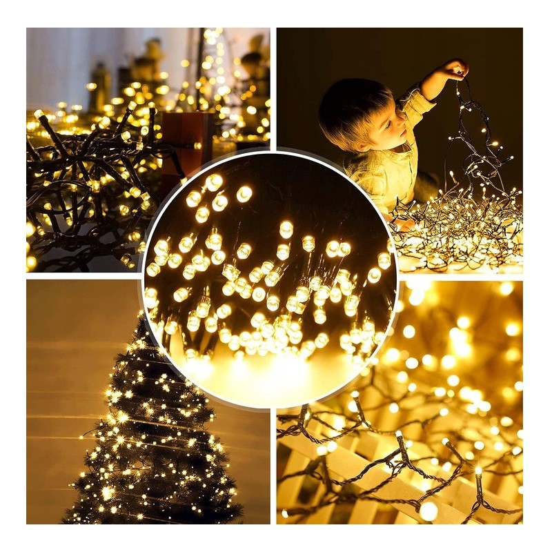 Lampki choinkowe 300 LED 22m IP44 8 trybów