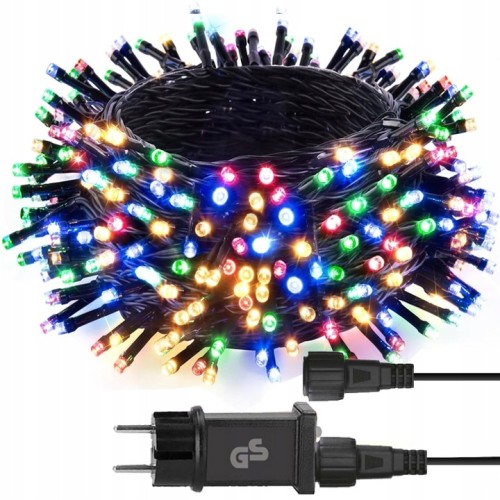 Lampki choinkowe 300 LED 22m IP44 8 trybów multikolor