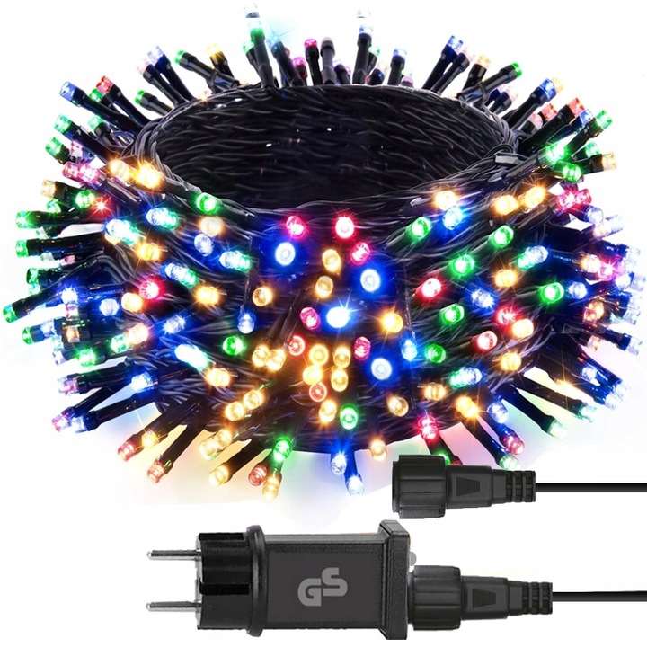 Lampki choinkowe 300 LED 22m IP44 8 trybów multikolor