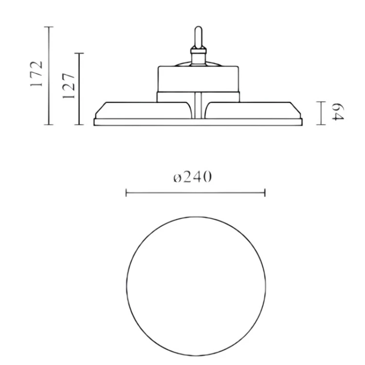 wymiary lampy highbay 150/120/90W