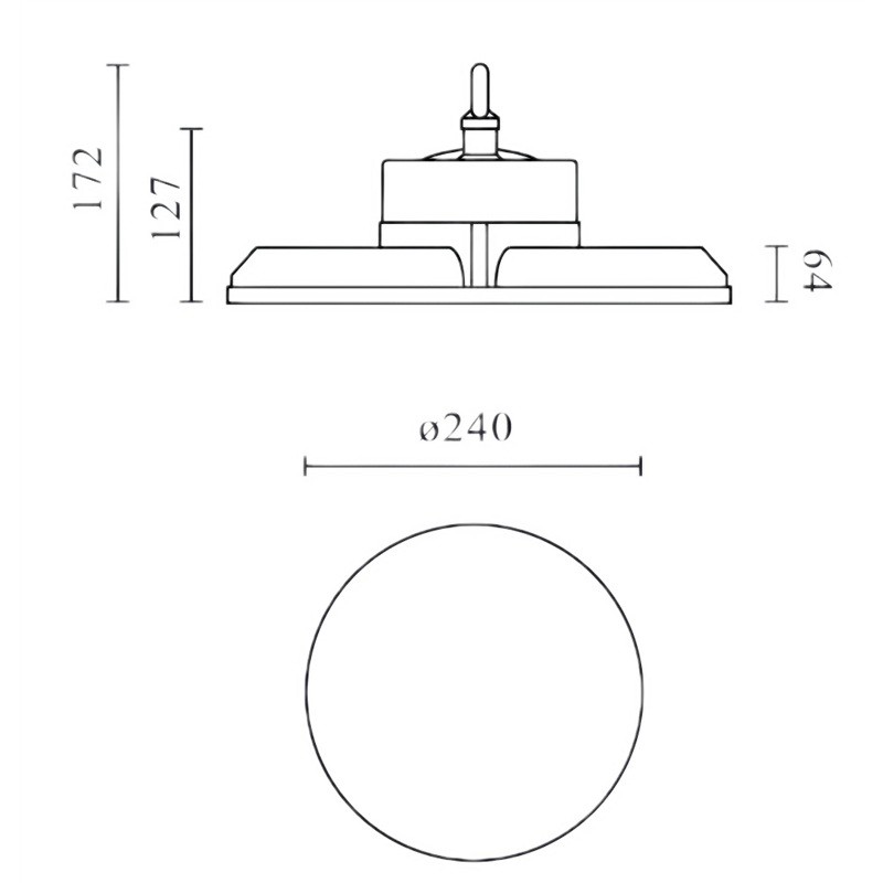 wymiary lampy highbay 150/120/90W