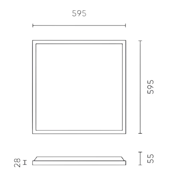wymiary panelu 25W 4000K