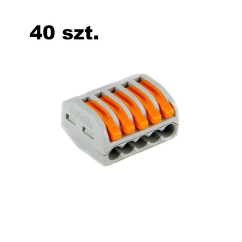 Opakowanie szybkozłączek WAGO uniwersalnych 5 x 0,08-4 mm2 z dźwigniami zwalniającymi 222-415-40x - 40 szt.