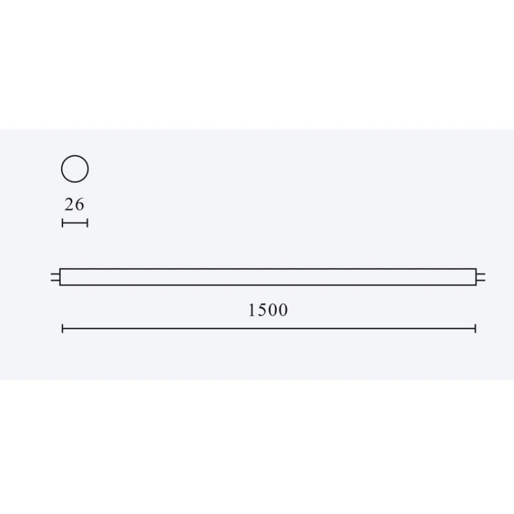 wymiary świetlówki 150cm zimna 23W jednostronne zasilanie